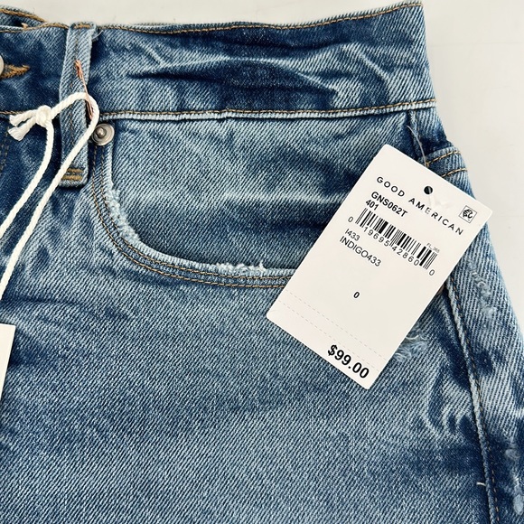 Good American Indigo433 Good 90s Shorts 0 - Picture 6 of 13